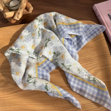 藍格白色小雛菊×絲巾×四角頭巾.avif