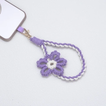 針織小花兒×手機腕帶掛繩×紫色.avif