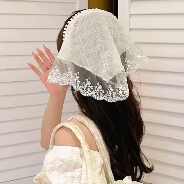 蕾絲頭巾造型&times;髮箍&times;共二色