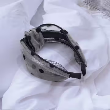 寬版蕾絲網格&times;髮箍