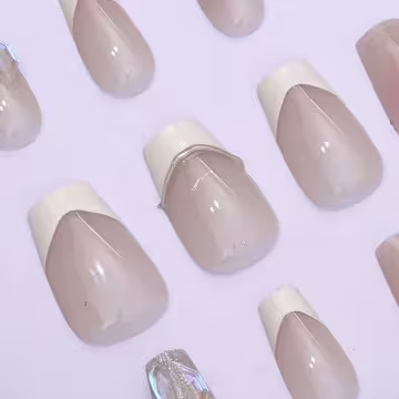 法式粉紅愛心亮面&times;穿戴式手指甲片&times;二十四入