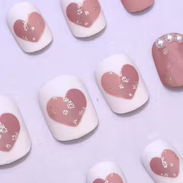 暈染愛心蝴蝶結霧面&times;穿戴式手指甲片&times;二十四入