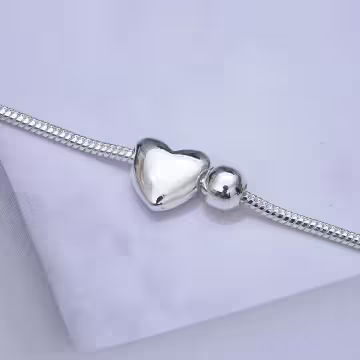 925銀飾&times;愛心小銀珠&times;手鍊