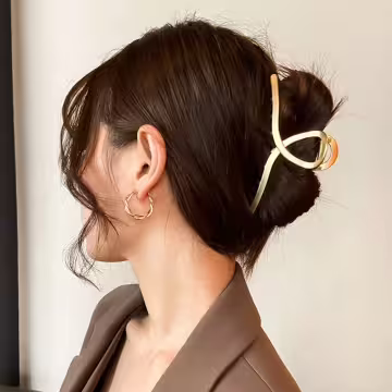 金色極簡交叉×鯊魚夾