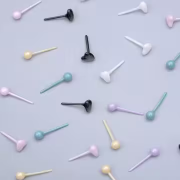 小愛心&times;陶瓷&times;養耳棒&times;二套件耳環組&times;紫色