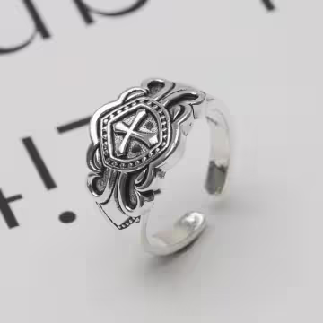 美式×復古×十字架之盾×開口戒指×中性戒