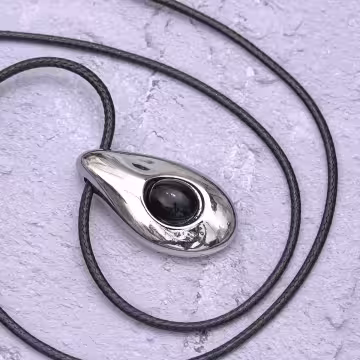 水滴之眼×蠟繩×可調節長項鍊