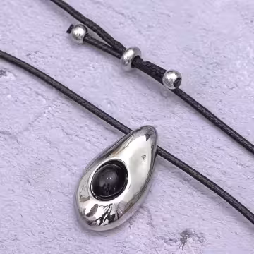水滴之眼×蠟繩×可調節長項鍊