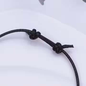 金屬豆豆×蠟繩×可調節長項鍊