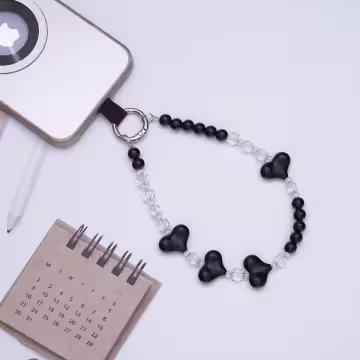 三心相連&times;手機腕帶掛繩&times;黑色