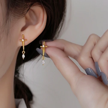 十字劍水滴晶鑽×吊墜耳環.avif