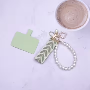 小清新愛心織帶&times;手機掌上掛繩&times;綠色