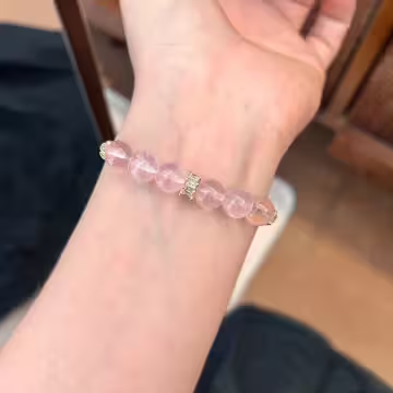 愛心星星粉珠彎管×固定式串珠手鍊