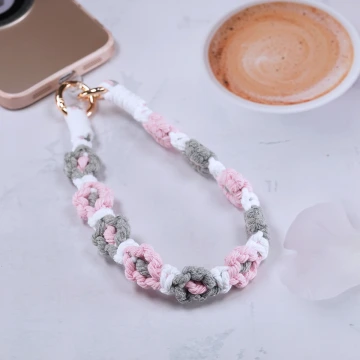 小花朵編織×手機腕帶掛繩×白粉灰.avif