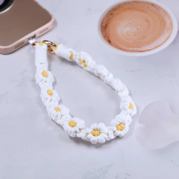 小花朵編織×手機腕帶掛繩×白色.avif