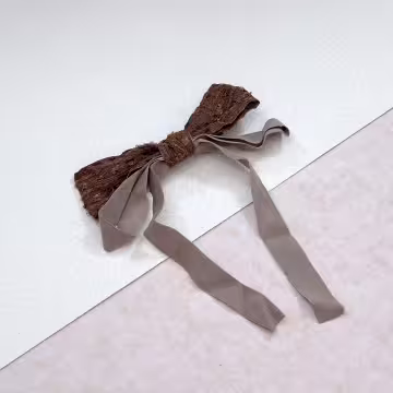 赫本風蕾絲蝴蝶結飄帶&times;蝴蝶髮夾&times;共二色