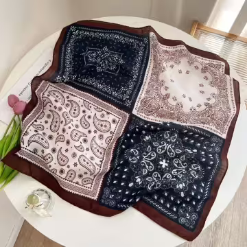 美式圖騰印花&times;絲巾&times;四角頭巾