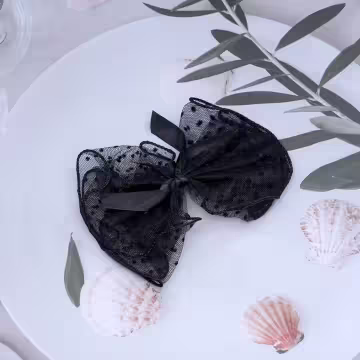 點點蕾絲薄紗蝴蝶結&times;蝴蝶髮夾&times;共二色