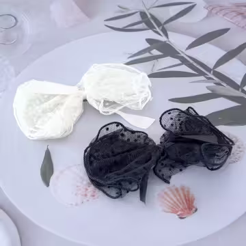 點點蕾絲薄紗蝴蝶結&times;蝴蝶髮夾&times;共二色
