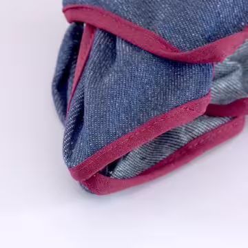 深藍丹寧牛仔布紅邊×鯊魚夾