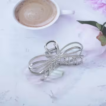 經典蝴蝶結緞帶×鯊魚夾