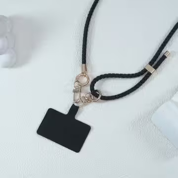 皮革編織&times;長度可調&times;手機斜背雙勾掛繩&times;黑色