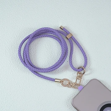 皮革編織×長度可調×手機斜背雙勾掛繩×紫色.avif