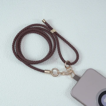 皮革編織×長度可調×手機斜背雙勾掛繩×棕咖.avif