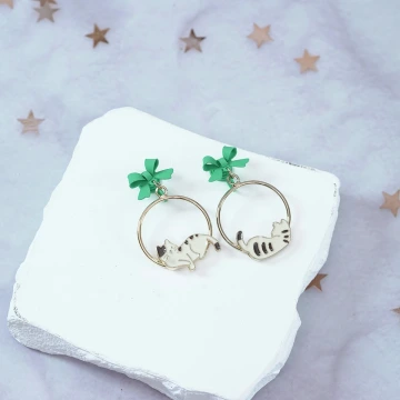 貓咪與雕魚燒×六套件單邊耳環組.avif