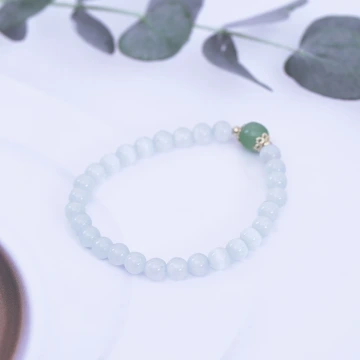 白貓眼石招財貓×固定式串珠手鍊.avif