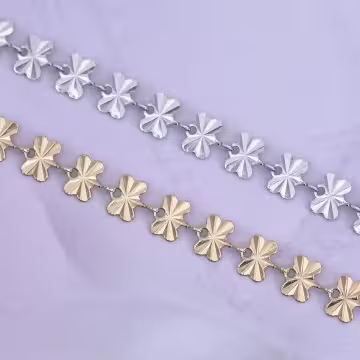 316鋼飾×四葉草壓花紋 ×手鍊×金色