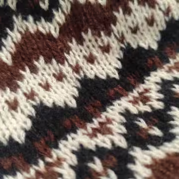 費爾島毛線格紋×毛帽×棕咖