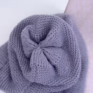 素色毛線綁帶×毛帽×灰色