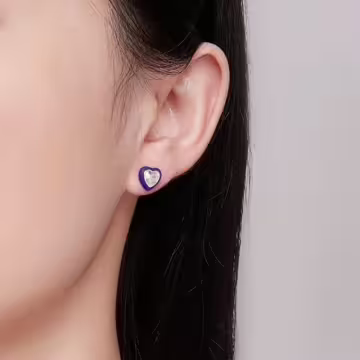 紫心晶鑽&times;轉珠耳環