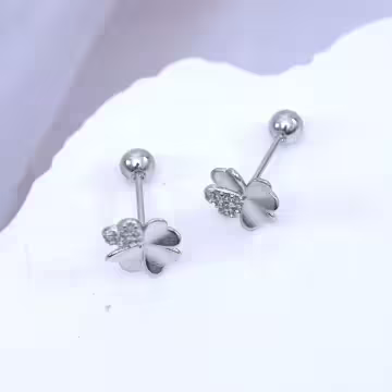 925耳針&times;幸運草&times;轉珠耳環