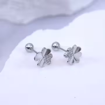 925耳針&times;幸運草&times;轉珠耳環