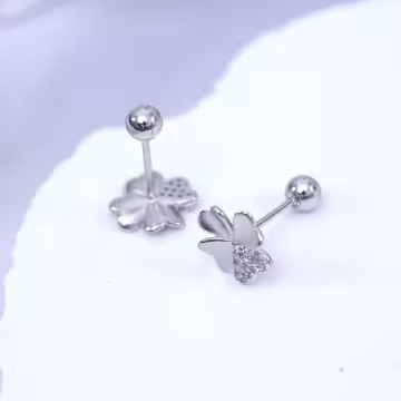925耳針&times;幸運草&times;轉珠耳環