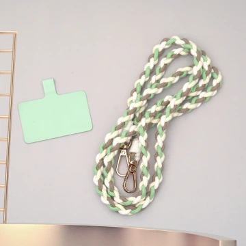細繩四色小麻花&times;手機斜背雙勾掛繩&times;駝+綠+白+米.avif