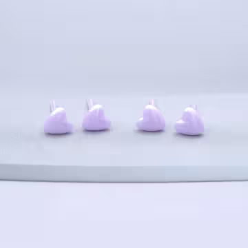 小愛心&times;陶瓷&times;養耳棒&times;二套件耳環組&times;紫色