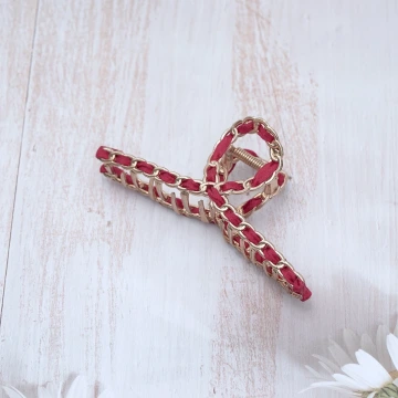 鍊條鏤空布藝&times;鯊魚夾&times; 共五色.avif