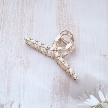 鍊條鏤空布藝&times;鯊魚夾&times; 共五色.avif