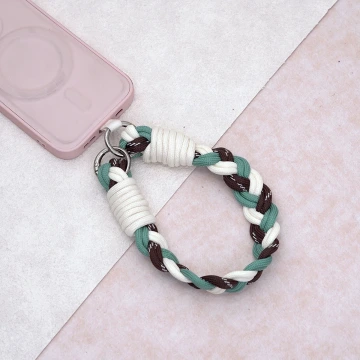 三色麻花辮&times;手機腕帶掛繩&times;粉紅灰.avif