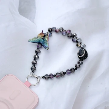 彩黑的璀璨蝴蝶&times;手機腕帶掛繩.avif