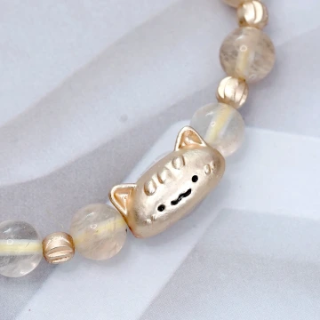 黃金招財貓&times;固定式串珠手鍊.avif