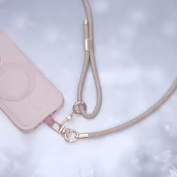 牛仔紋皮革繩&times;長度可調&times;手機斜背雙勾掛繩&times;米駝