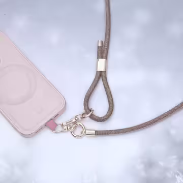 牛仔紋皮革繩&times;長度可調&times;手機斜背雙勾掛繩&times;棕咖