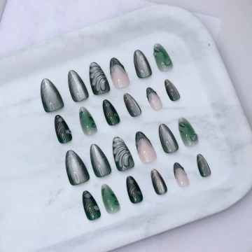粉紅櫻桃波點亮面&times;穿戴式手指甲片&times;二十四入.avif