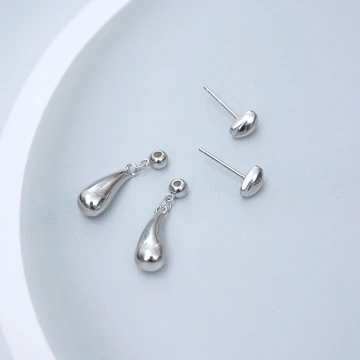 925銀針&times;水滴小石&times;後掛式耳針.avif